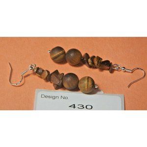 Tiger Eye Gemstone Earring Metaphysical, Purifies the system after  430